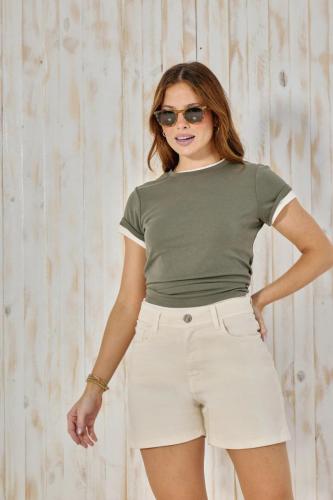 SHORT BAGGY CREMA ELASTIZADO
