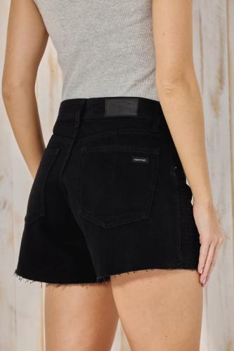 SHORT NEGRO CON BRILLO LINIAL RÍGIDO