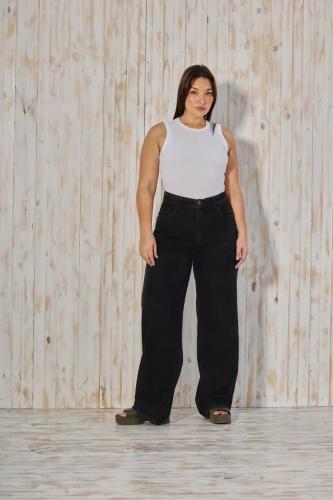 WIDE LEG NEGRO CLASICO ELASTIZADO