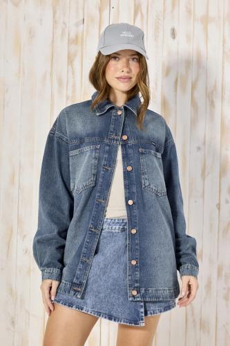  CAMISACO OVERSIZE DE JEANS ÓXIDO RÍGIDO