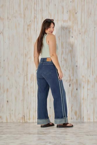 WIDE LEG CON LINEAS VINTAGE BLUE ELASTIZADO