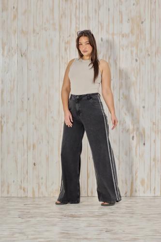 WIDE LEG CON LINEAS NEGRO ELASTIZADO